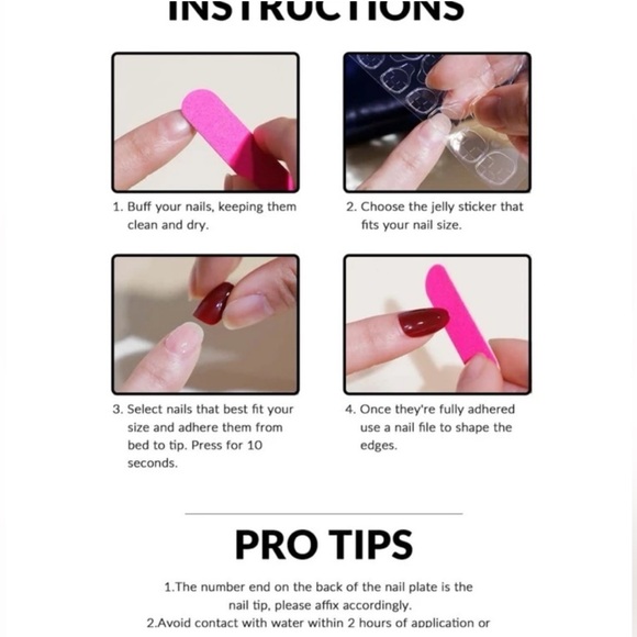 24 piece Pink and Black Press on Nails - Picture 9 of 10